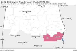 Only Two Counties Remain in the Severe Thunderstorm Watch