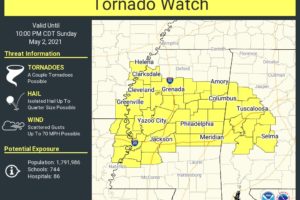 Tornado Watch Issued Until 10 pm for the Western Parts of Central Alabama