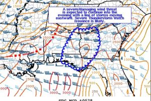 Severe T-Storm Watch Likely for the Southeastern Parts of Central Alabama