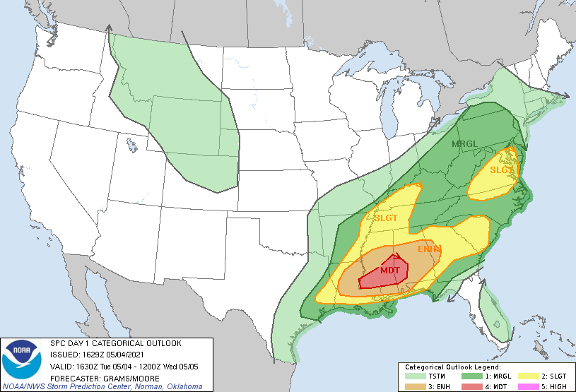 Parts of the Area Has Been Upgraded to a Moderate Risk for Today’s ...