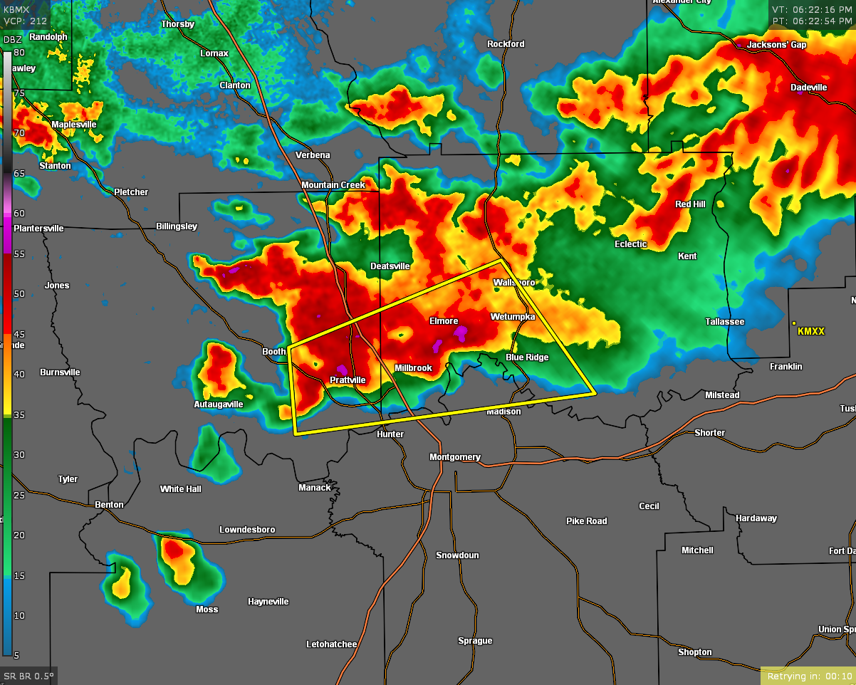 Severe TStorm Warning for Parts of Autauga, Elmore, Montgomery Co