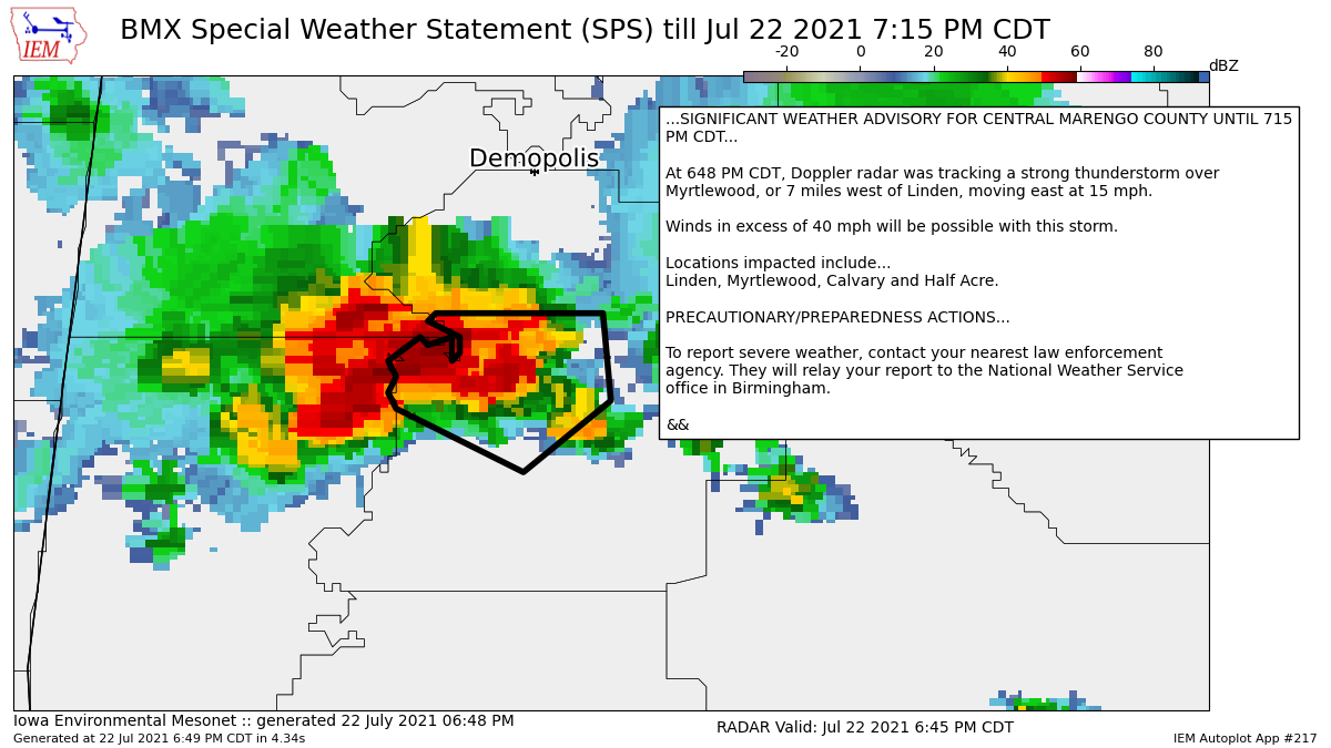 Strong Storm Affecting Parts of Marengo County The Alabama Weather Blog