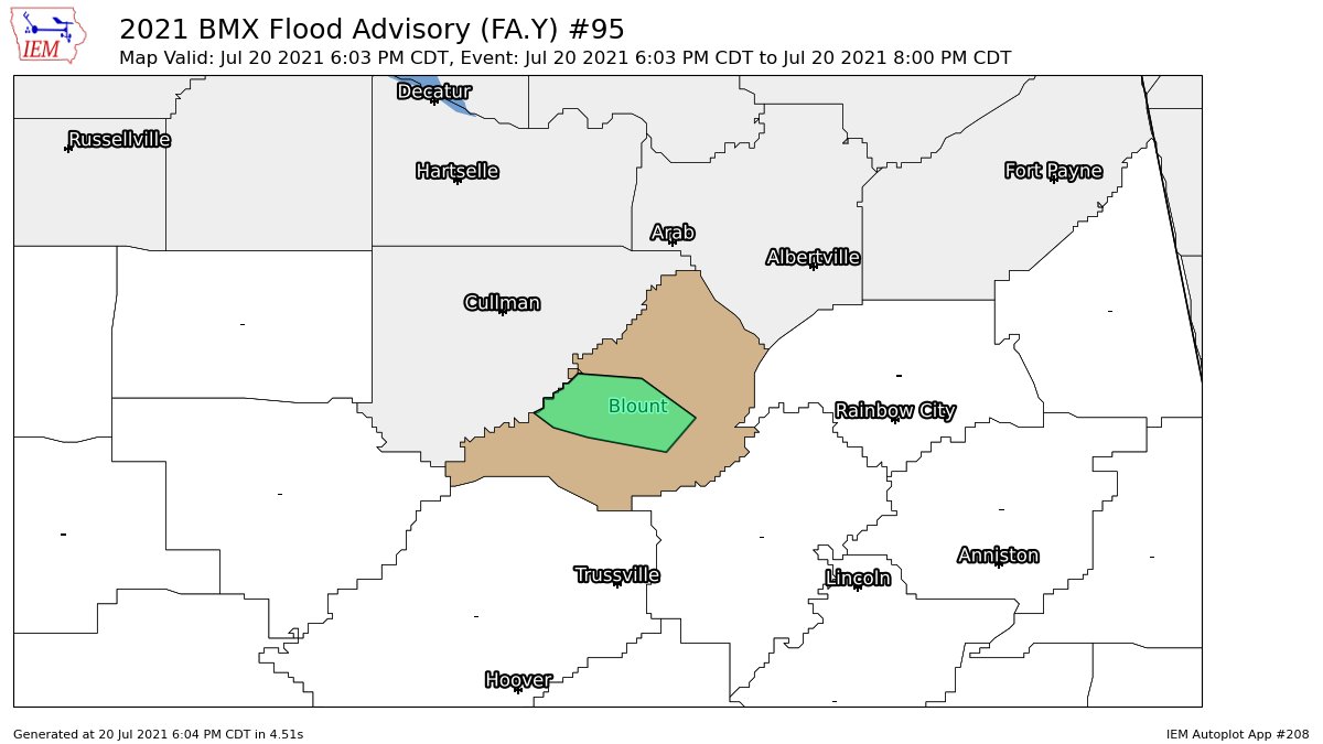 Flood Advisory Issued for Parts of Blount Co. Until 8 pm : The Alabama Weather Blog - Vimarsana News