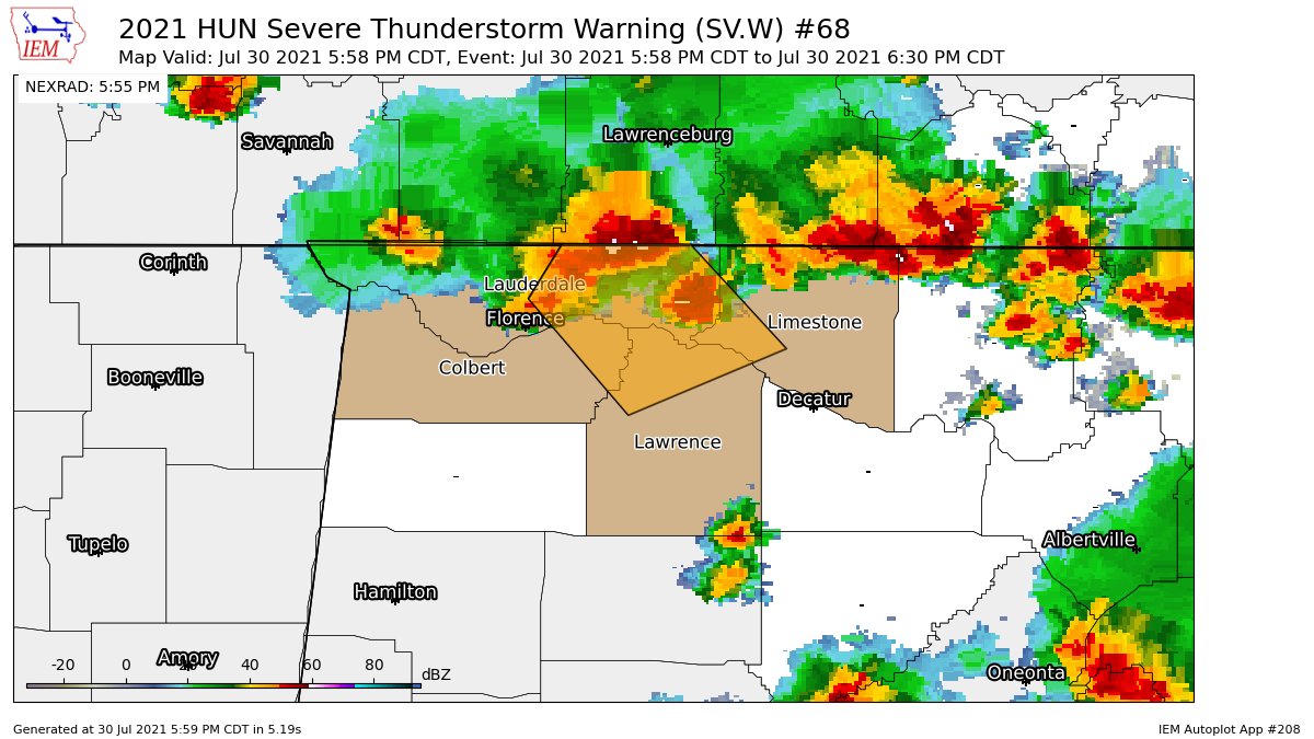 EXPIRED Severe TStorm Warning for Parts of Lauderdale, Limestone