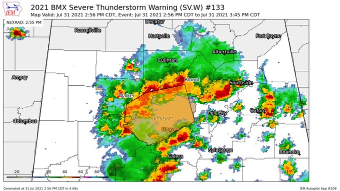 EXPIRED – Severe T-Storm Warning for Parts of Blount, Jefferson, Walker ...