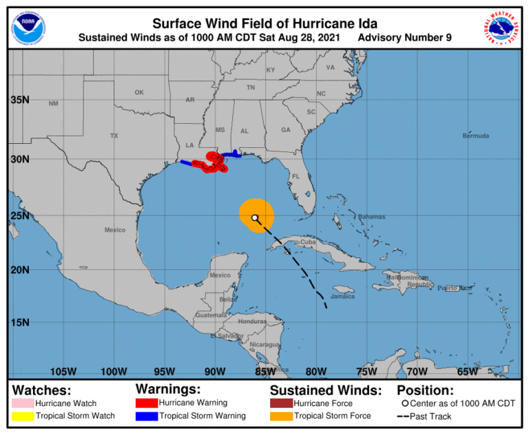 10 am Advisory — Ida Expected to Begin Rapid