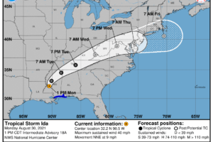 1 pm Advisory — Ida Moving North-Northeastward Over Western Mississippi
