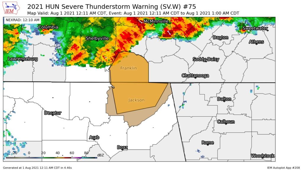 CANCELED - Severe T-Storm Warning for Parts of Jackson Co. Until 1 am - AlabamaWx