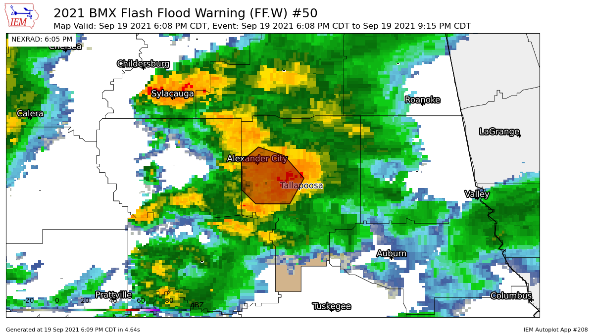 Flash Flood Warning for Parts of Tallapoosa Co. Until 915 pm The