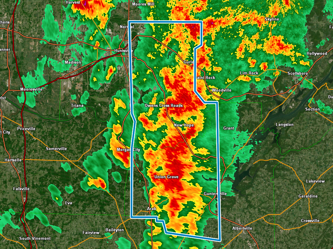Flash Flood Warning Parts of Madison, Marshall Co. Extended Until 11