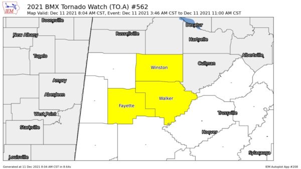 A Few Counties Removed from the Tornado Watch | Alabama Weather Network