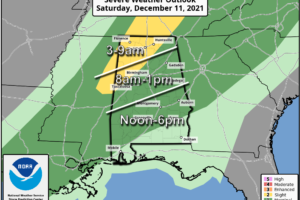 Strong/Severe Storms Push Into Alabama Tomorrow Morning