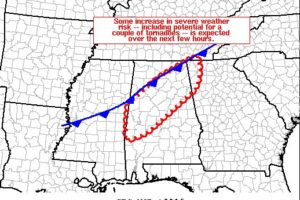 Potential of Severe Storms Increasing Over Central Alabama