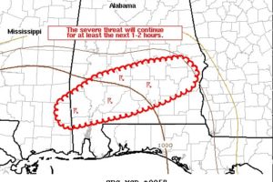 SPC Mesoscale Discussion — Severe Threat Continues for Next Couple of Hours