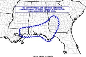 SPC Mesoscale Discussion — A New Tornado Watch Not Likely