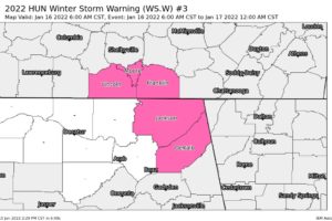 Parts of North Alabama Upgraded to a Winter Storm Warning; Winter Weather Advisory Issued for the Rest of North Alabama