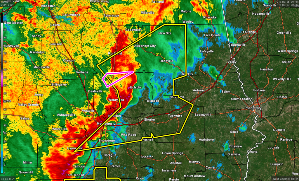 Severe TStorm Warning for Parts of Coosa, Elmore, Lowndes, Macon
