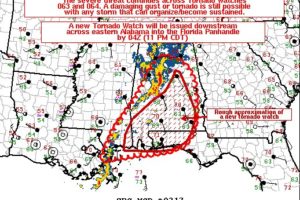Latest Mesoscale Discussion — New Tornado Watch Possible for Southern Portions of the Area