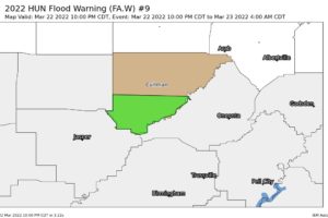AREAL FLOOD WARNING: Parts of Cullman Co. Until 4 am Wednesday