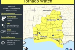 Tornado Watch Replaced with New Watch Until 6 am Wednesday Morning