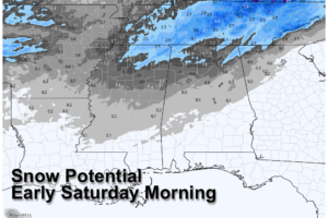 Warm Tomorrow; Snow Early Saturday For North Alabama