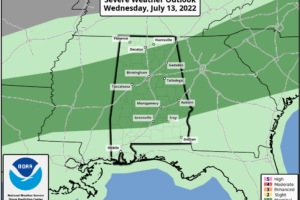 Scattered To Numerous Showers/Storms Across Alabama Today