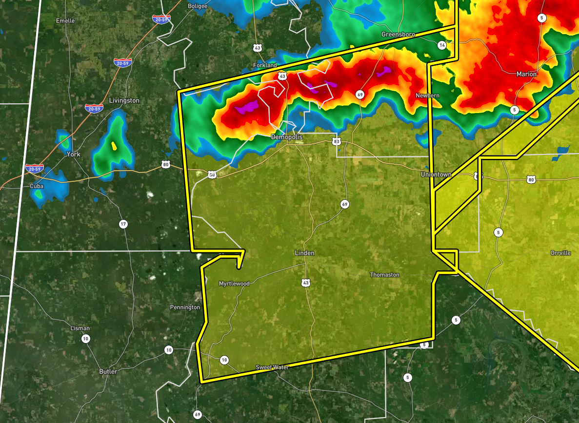 EXPIRED Severe TStorm Warning — Parts of Greene, Hale, Marengo, Sumter Co. Until 8 pm The