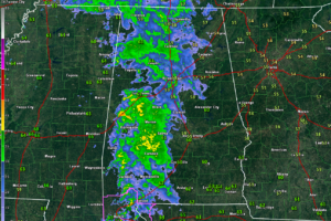 Rain Covers Much of Western Alabama…Storms Have Calmed and Pose No Threat Overnight