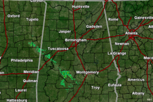Showers Today & Tomorrow; A Strong Storm Possible in the Southwestern Parts of Central Alabama