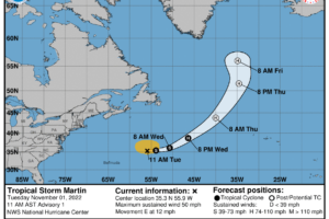 Second Tropical Storm Forms in the Atlantic; Two Simultaneous November Storms is Rare Event