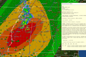Northern Mississippi Storms Pose a Hail Threat as They Move Into Tennessee Valley of North Alabama