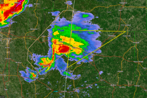 Severe Thunderstorm Warnings over Northeast Mississippi and Northwest Alabama
