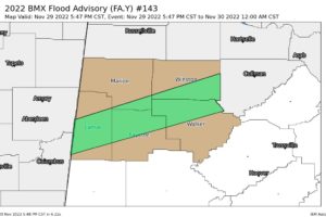 Areal Flood Advisory — Parts of Fayette, Lamar, Marion, Walker, Winston Co. Until 12 am
