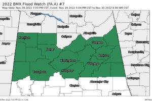 Areal Flood Watch Extended in Area for Central Alabama