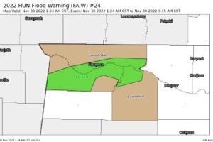 Areal Flood Warning — Parts of Colbert, Lauderdale, Lawrence Co. Until 3:15 am