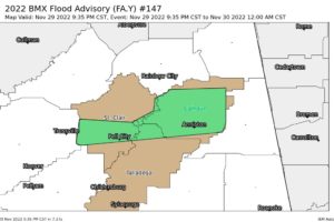 Areal Flood Advisory — Parts of Calhoun, St. Clair, Talladega Co. Until 12 am