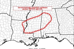 Tornado & Severe T-Storm Threat Continues for at Least the Next Few Hours