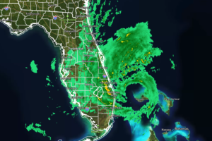 Hurricane Nicole Approaching the East Coast of Florida