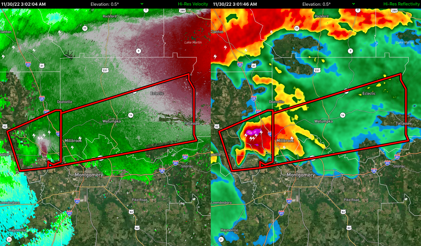 Tornado Warning — Parts of Elmore, Montgomery Co. Until 4 am The