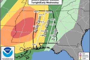 Severe Storms Possible Across Alabama Tonight