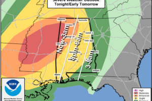 Severe Storms Threaten Alabama Through Tonight