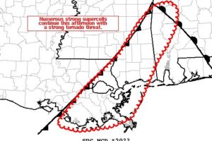 Latest Mesoscale Discussion — Threat for Strong Tornadoes Continue
