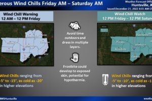 Hard Freeze Warning Issued, Along With Wind Chill Advisories & Warnings