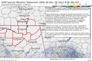 Patchy Dense Freezing Fog Possible for the Tennessee Valley Region Tonight