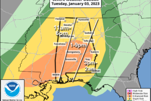 Severe Storms Possible Across Alabama Tomorrow