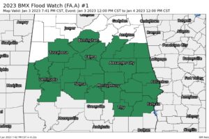 Areal Flood Watch Expanded Northward; Set to Expire at 12 pm Wednesday