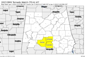 The 5 pm Tornado Watch Loses Another Couple of Counties; Only Three Counties Remain