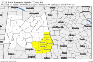 A Number of Counties Removed from the Active Tornado Watch
