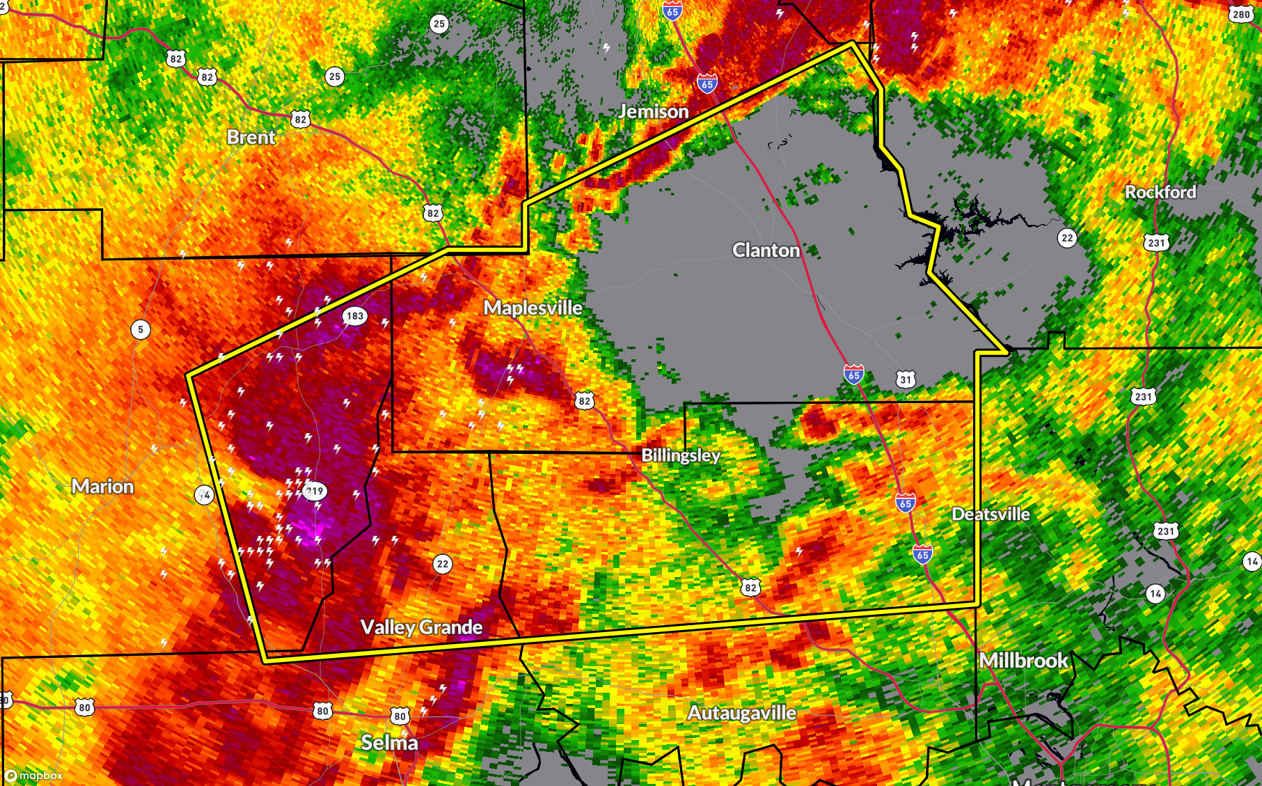 Severe TStorm Warning for Portions of Autauga, Chilton, Dallas, Perry