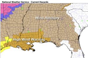 Wind/Rain For Alabama Tonight; Severe Storms Possible Near The Coast